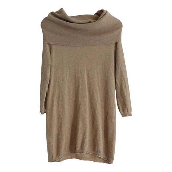 Cynthia Rowley - 100% Cashmere Oversize Cowl Neck Tunic in Tan, Medium - Picture 1 of 10